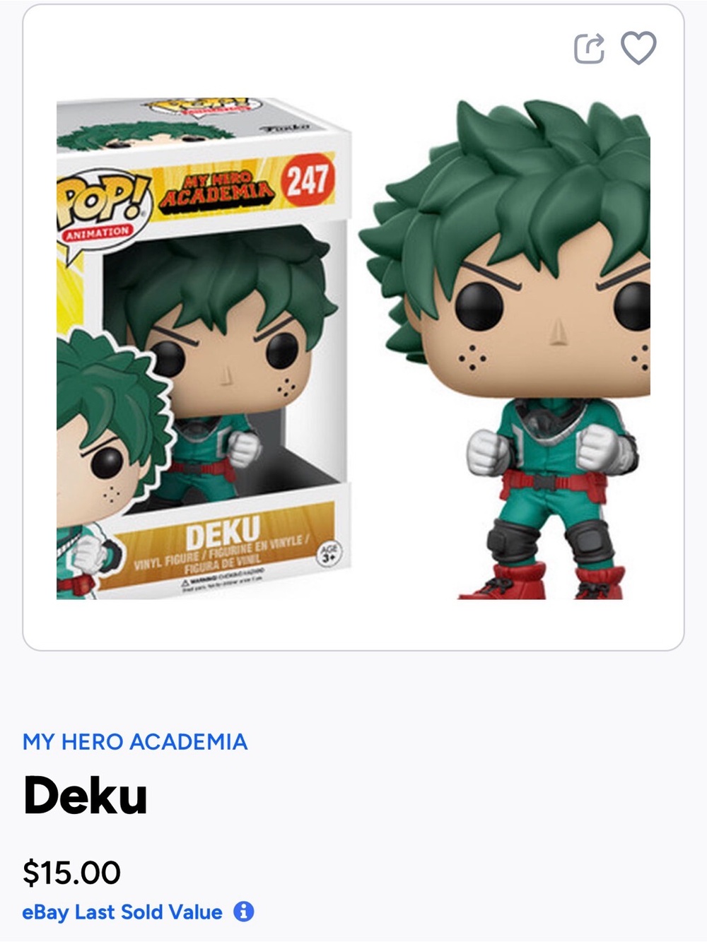Funko Pop! My Hero Academia Deku Figure - Green, Red, Black- 247
